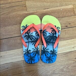 Kids Tropical Flip Flops - Multicolor 2Y